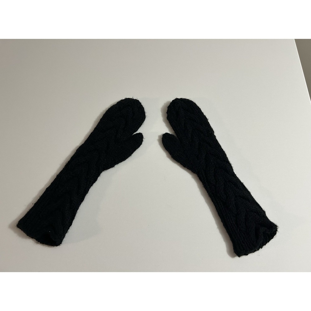 ASO Bella Swan ALT COLOR Black Cable Knit‎ Mittens OS HANDMADE
